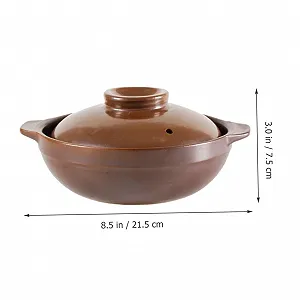 Кастрюля-кассероль керамическая термостойкая с двойными ручками для супов энергосберегающая synthetic.ua - Фото 1