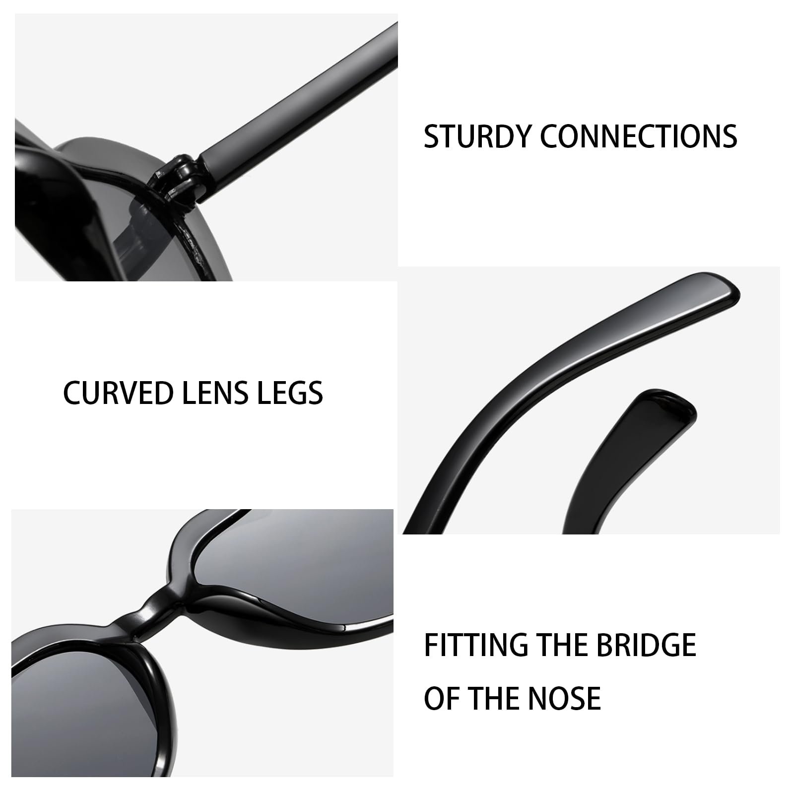 Сонцезахисні окуляри у формі серця OWITER, 6 шт, білі, фото №4