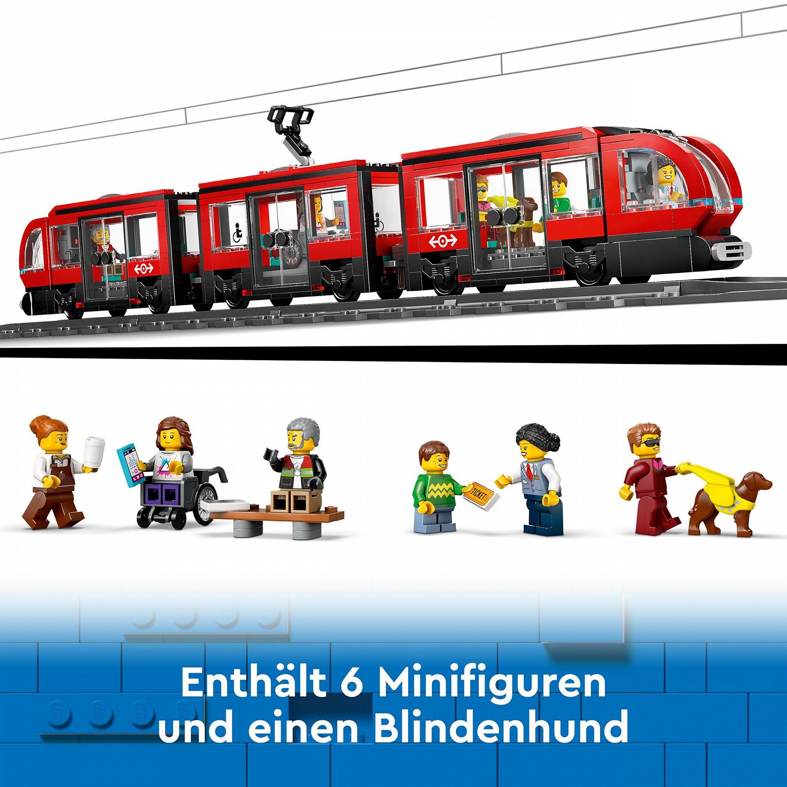 Конструктор Lego City 60423 Трамвай з зупинкою Lego трамвай з розширенням рейок Lego 60205 Lego потяг з зупинкою і рейки Lego City, фото №5