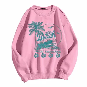 Женский свитшот Свободный повседневный топ Пуловер с длинными рукавами Круглый вырез Свободная рубашка оверсайз в стиле Y2K с карманом Уличная одежда - Фото 1