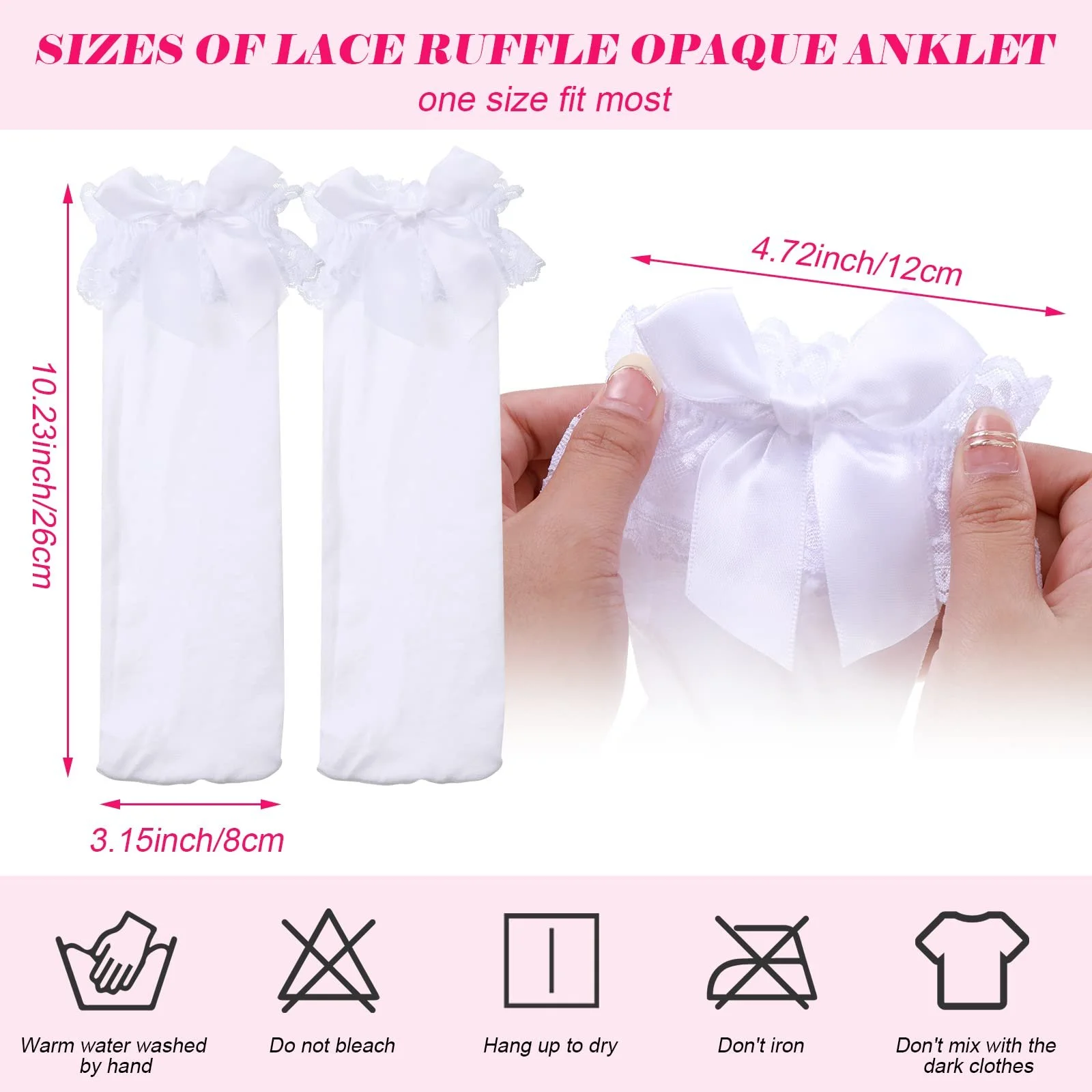 Шкарпетки з рюшами та мереживом для жінок, непрозорі, фото №2