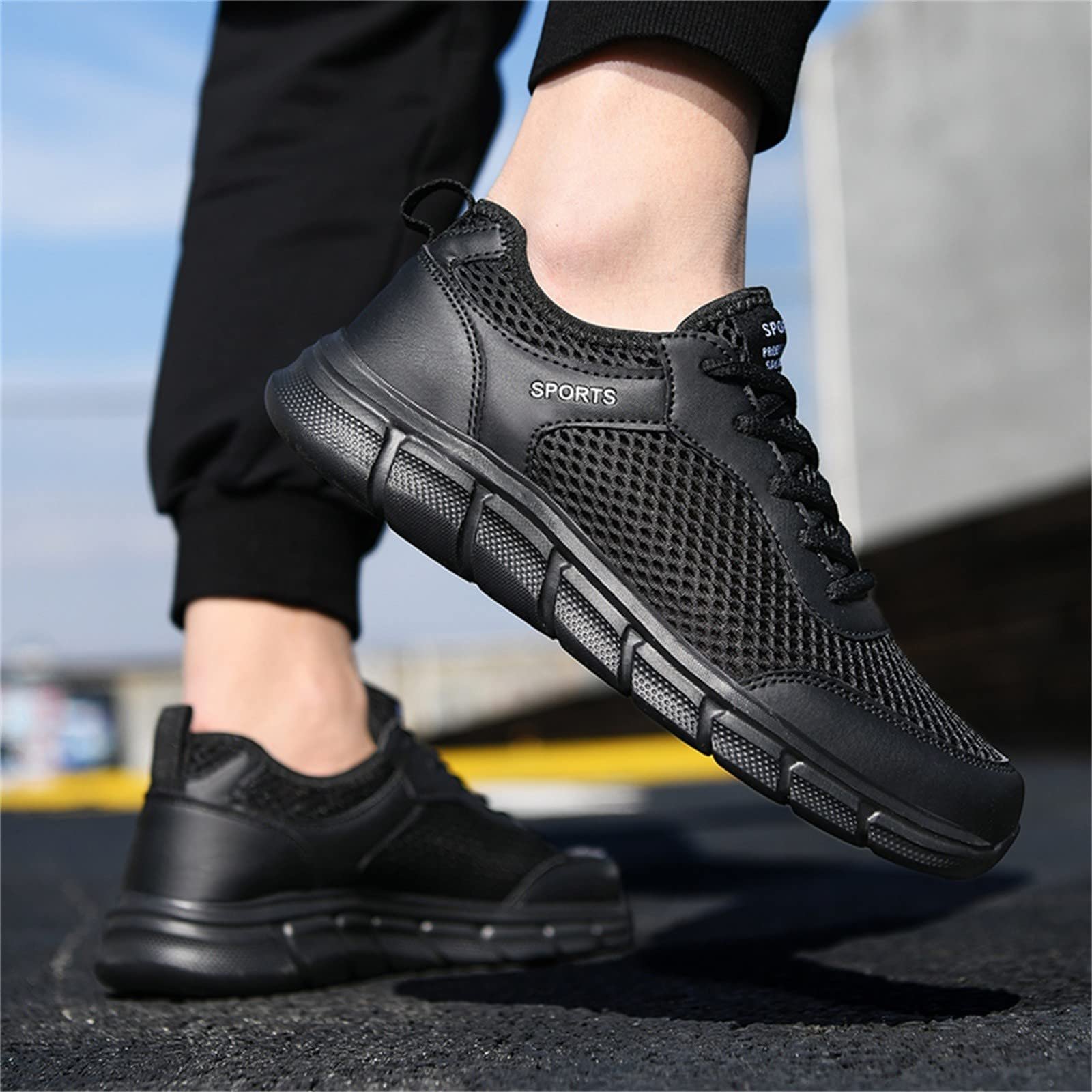 Кроссовки мужские Лето 2022 Hollow Fly Woven Легкие Дышащие Удобные Decompression Fashion Sports Running Shoes Lift Shoes, фото №5