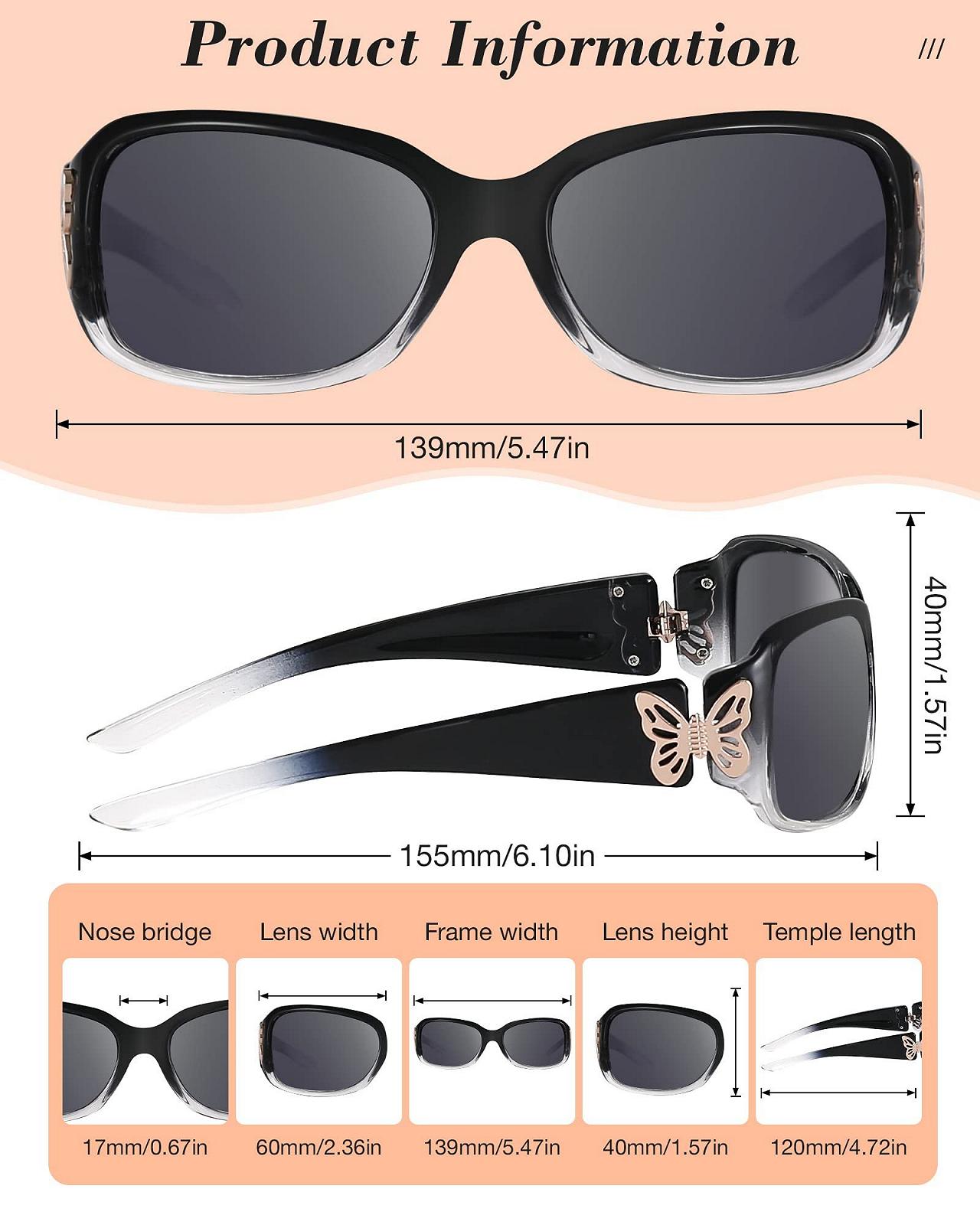 Солнцезащитные очки LVIOE Женские Большие Поляризованные Черные 80-х Классические Винтажные, фото №5