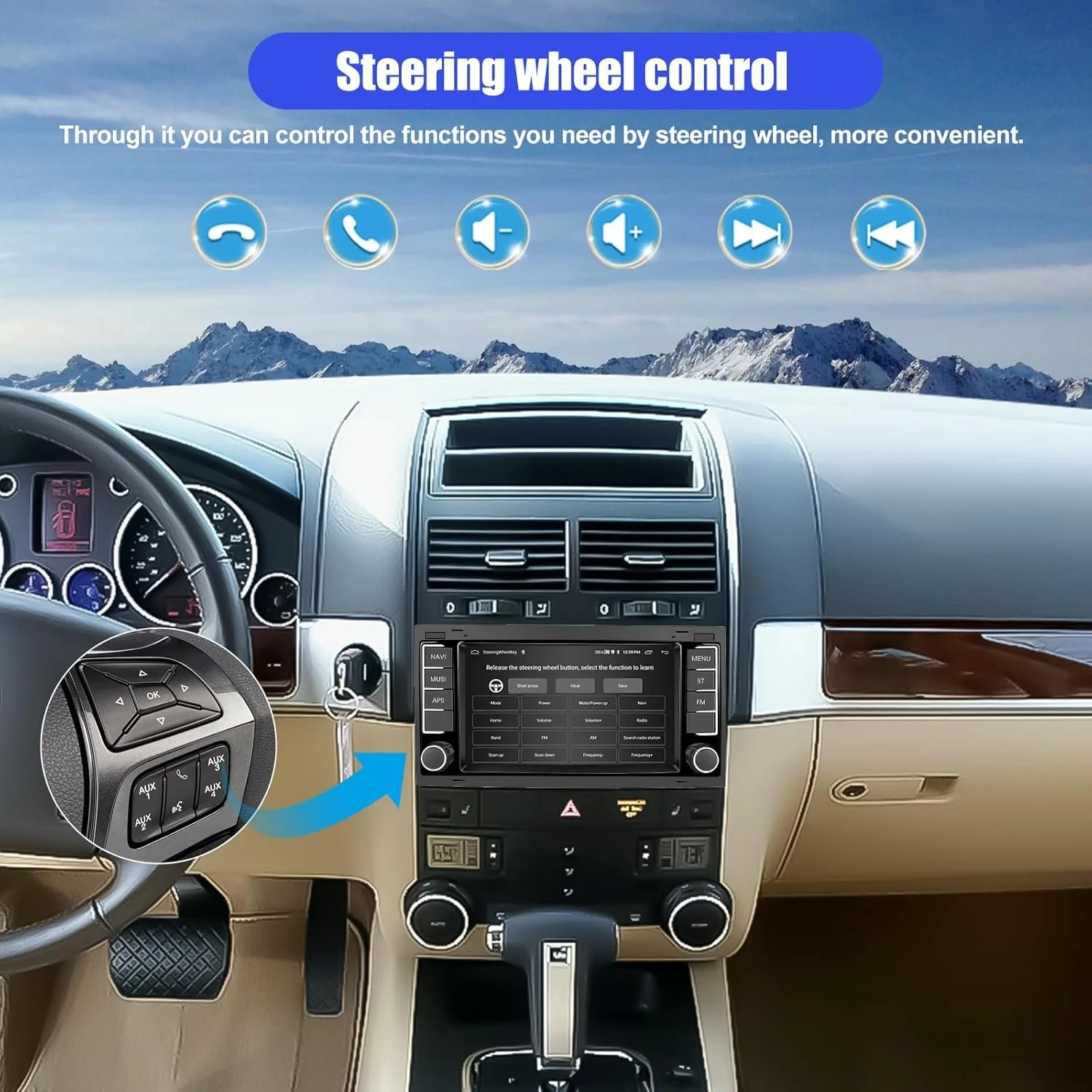 Штатна автомагнітола CAMECHO для VW Touareg Transporter TS Multivan / 7" / Сенсорна / 2/64Гб / Android 13 / Apple CarPlay / Android Auto / Bluetooth / WI-FI / GPS / USB, фото №6 Штатна автомагнітола CAMECHO для VW Touareg Transporter TS Multivan / 7" / Сенсорна / 2/64Гб / Android 13 / Apple CarPlay / Android Auto / Bluetooth / WI-FI / GPS / USB, фото №6