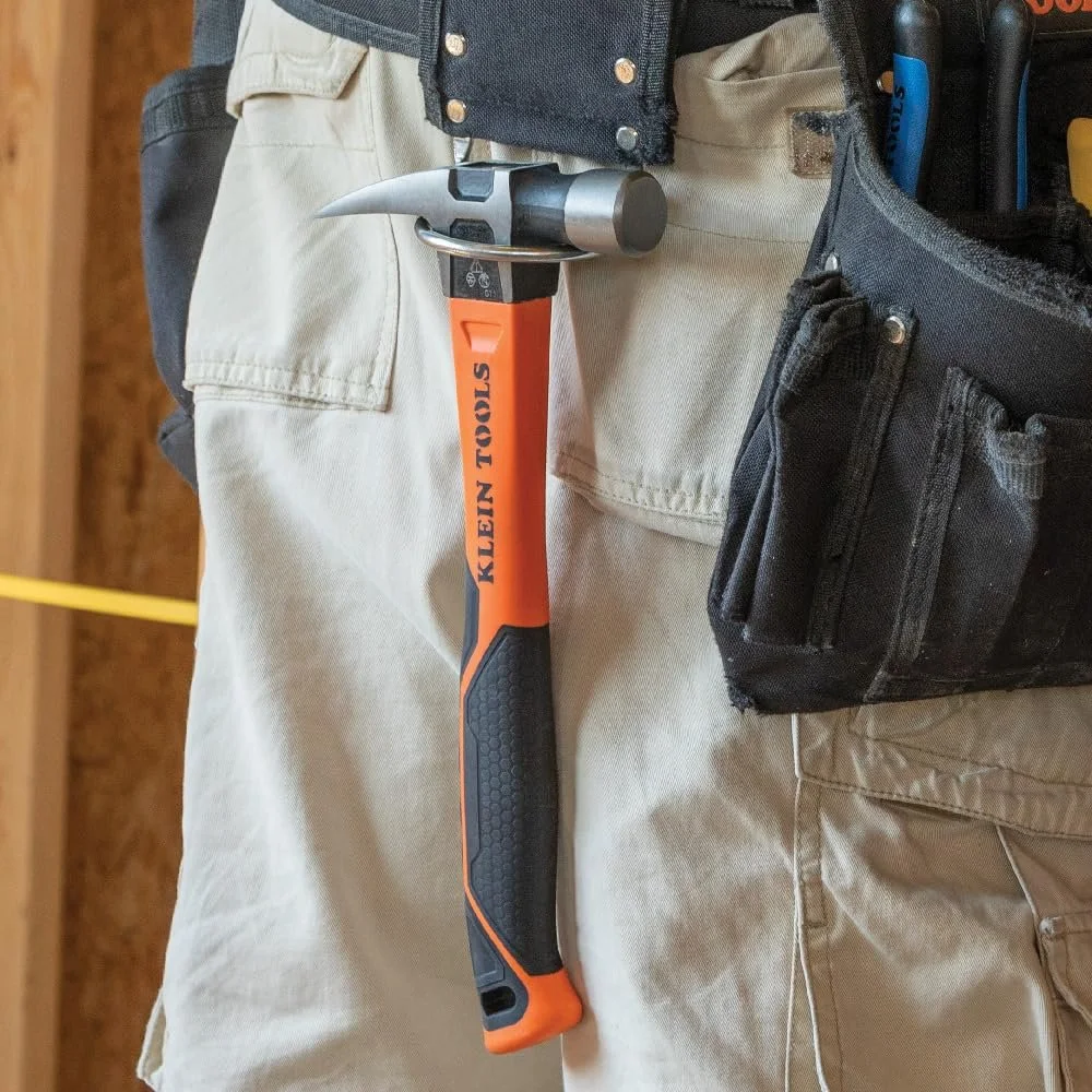 Молоток-гвоздодер Klein Tools H80816 13" 16 унций с гладкой головкой и ручкой из стекловолокна, фото №7