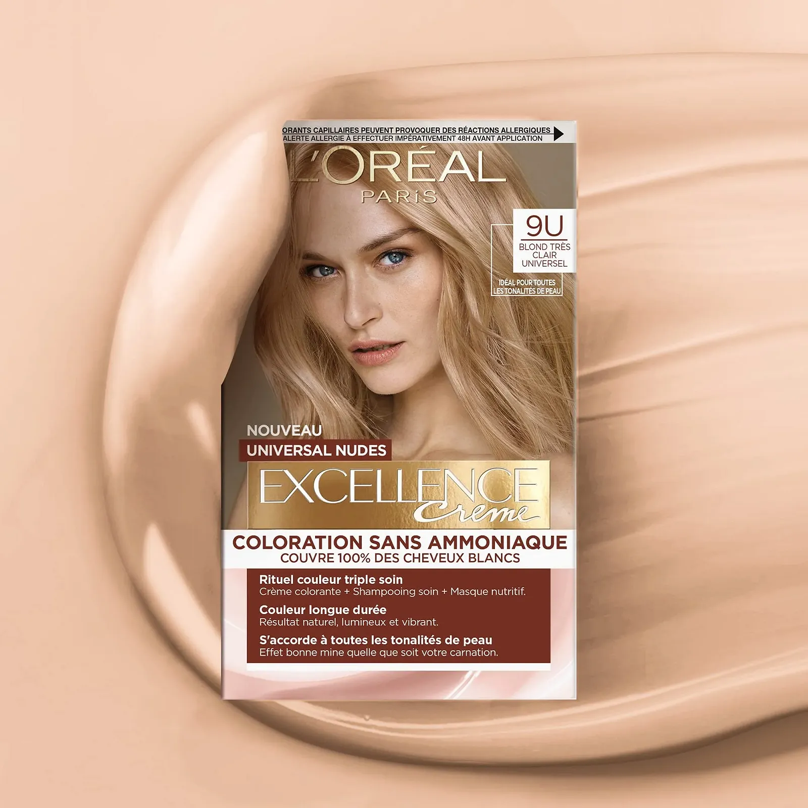 Стійка Фарба для Волосся L'Oréal Paris Excellence Cream Universal Nudes Дуже Світлий Блонд Universal (9), фото №4 Стійка Фарба для Волосся L'Oréal Paris Excellence Cream Universal Nudes Дуже Світлий Блонд Universal (9), фото №4