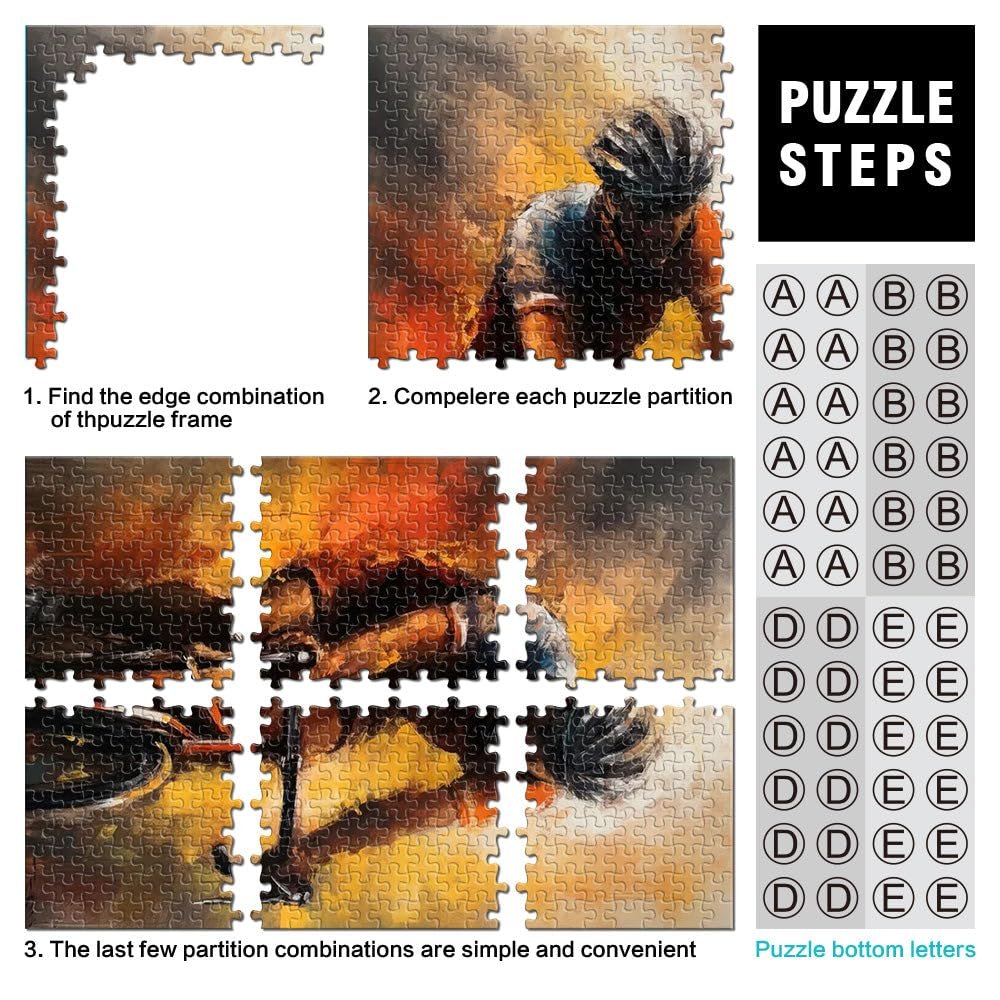 Пазл Масляная живопись велосипедиста 1000 деталей 38 x 26 см, фото №3