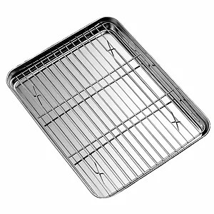 Набір форм для запікання 2 шт. 304 Stainless Steel з решіткою 40.5 x 30.5 см Сріблястий - Фото 1