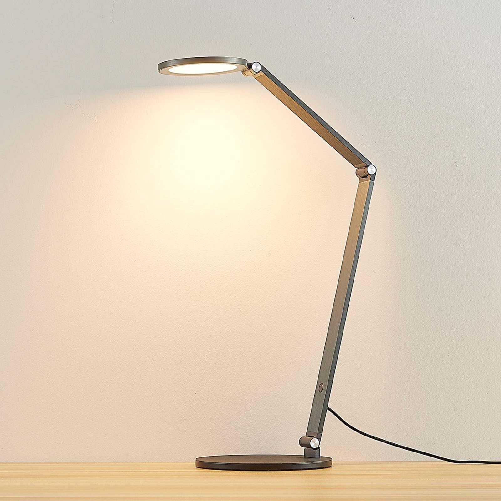 Настільна лампа Lucande Mion LED димована Modern 1 лампа Алюміній, фото №6