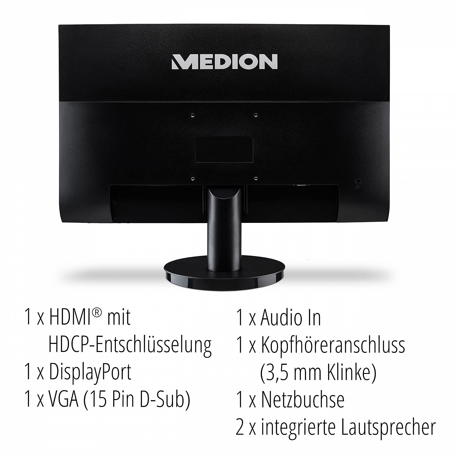 Монітор MEDION MD P52408 60.5 см (24 дюйма) Full HD Широкоформатний Чорний, фото №6