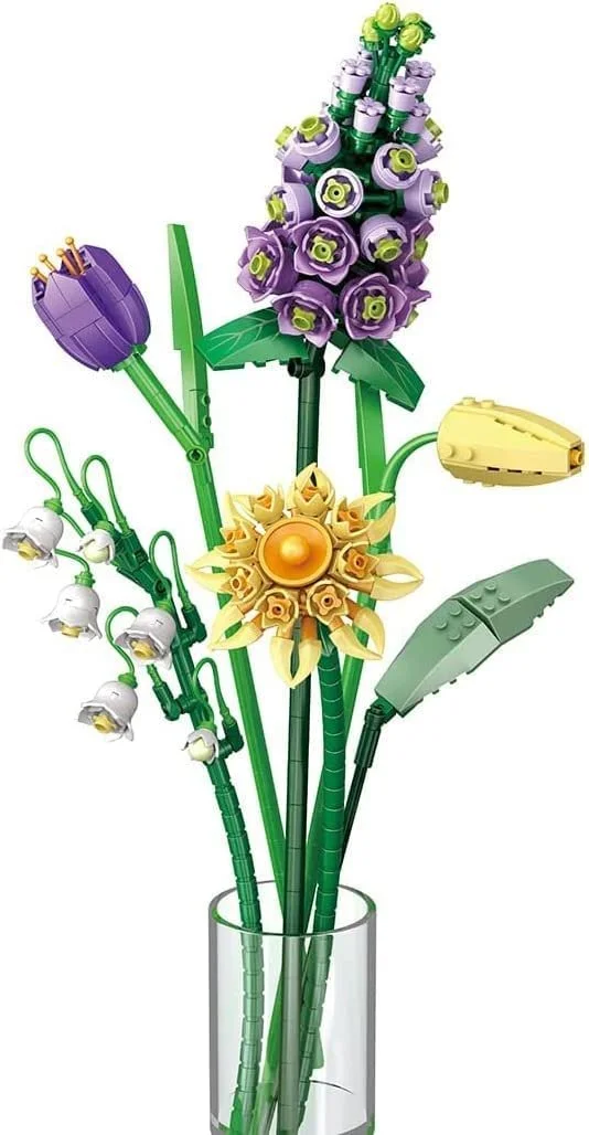 Конструктор Квітка YILETKC Букет 534 деталі, штучний, DIY, ботанічна колекція, фото №7