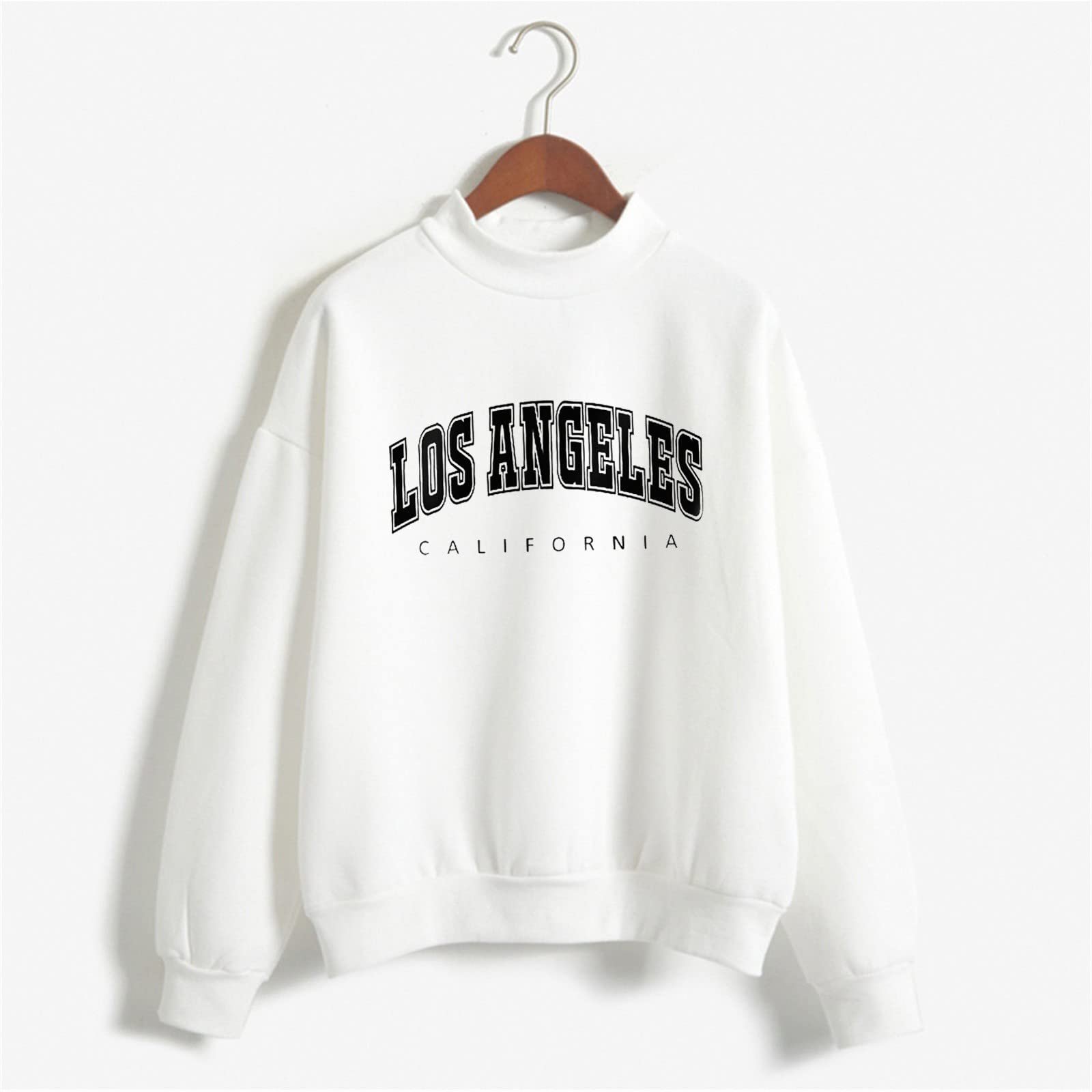 Женский Свитшот Los Angeles Tрендовый Кофта Колледж Осень Круглый вырез Los Angeles Принт Мультяшный Графика Аниме Зимний Осенний Свободный California Длинный рукав Y2K, фото №4