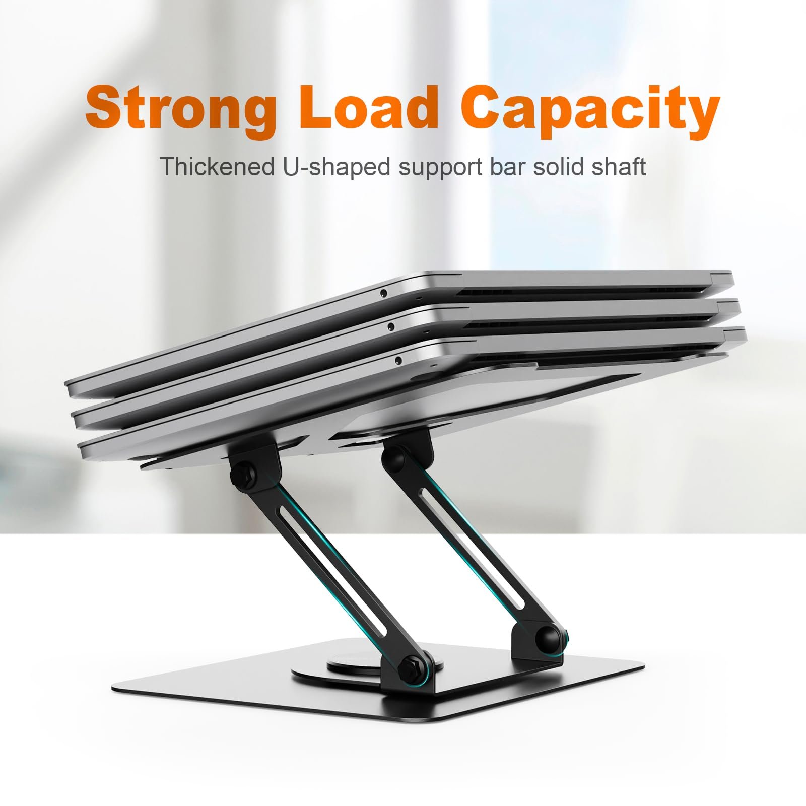 Підставка для ноутбука GRIFEMA GB1050, регульована по висоті, складна, з поворотною основою 360, ергономічна та вентильована - сумісна з MacBook Air/Pro, Dell та ноутбуками 11-17 дюймів - Чорний, фото №7 Підставка для ноутбука GRIFEMA GB1050, регульована по висоті, складна, з поворотною основою 360, ергономічна та вентильована - сумісна з MacBook Air/Pro, Dell та ноутбуками 11-17 дюймів - Чорний, фото №7