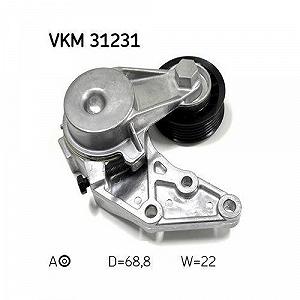 Натяжитель ремня, поликлиновой ремень SKF VKM 31231 для AUDI FORD SEAT SKODA VW, средний synthetic.ua - Фото 1