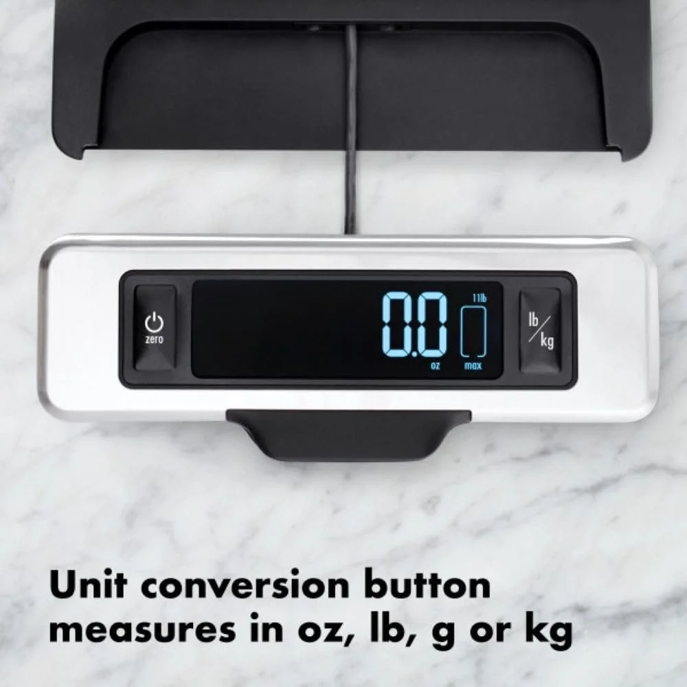 Кухонні ваги OXO Good Grips 11 Pound з нержавіючої сталі з висувним дисплеєм, фото №4