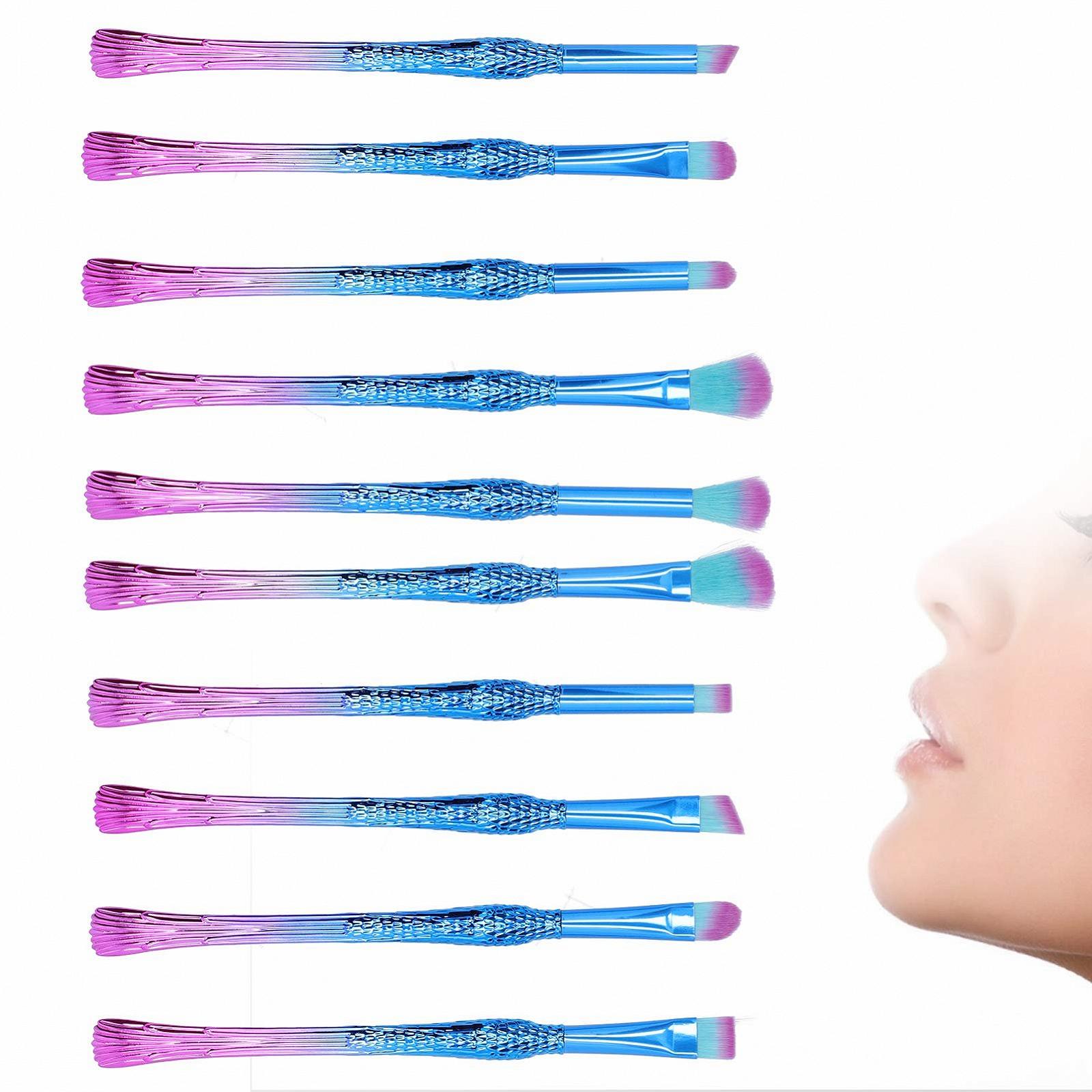 Набір кистей для макіяжу 10 штук Mini Full Set Professional Rouge Eyeliner Augenbrauenpinsel Makeup Tools (M009), фото №7