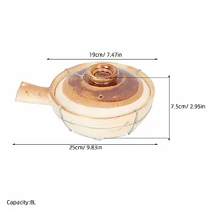 Горшок для приготовления UKCOCO глиняный 0,8 л с ручкой традиционного обжига synthetic.ua - Фото 1