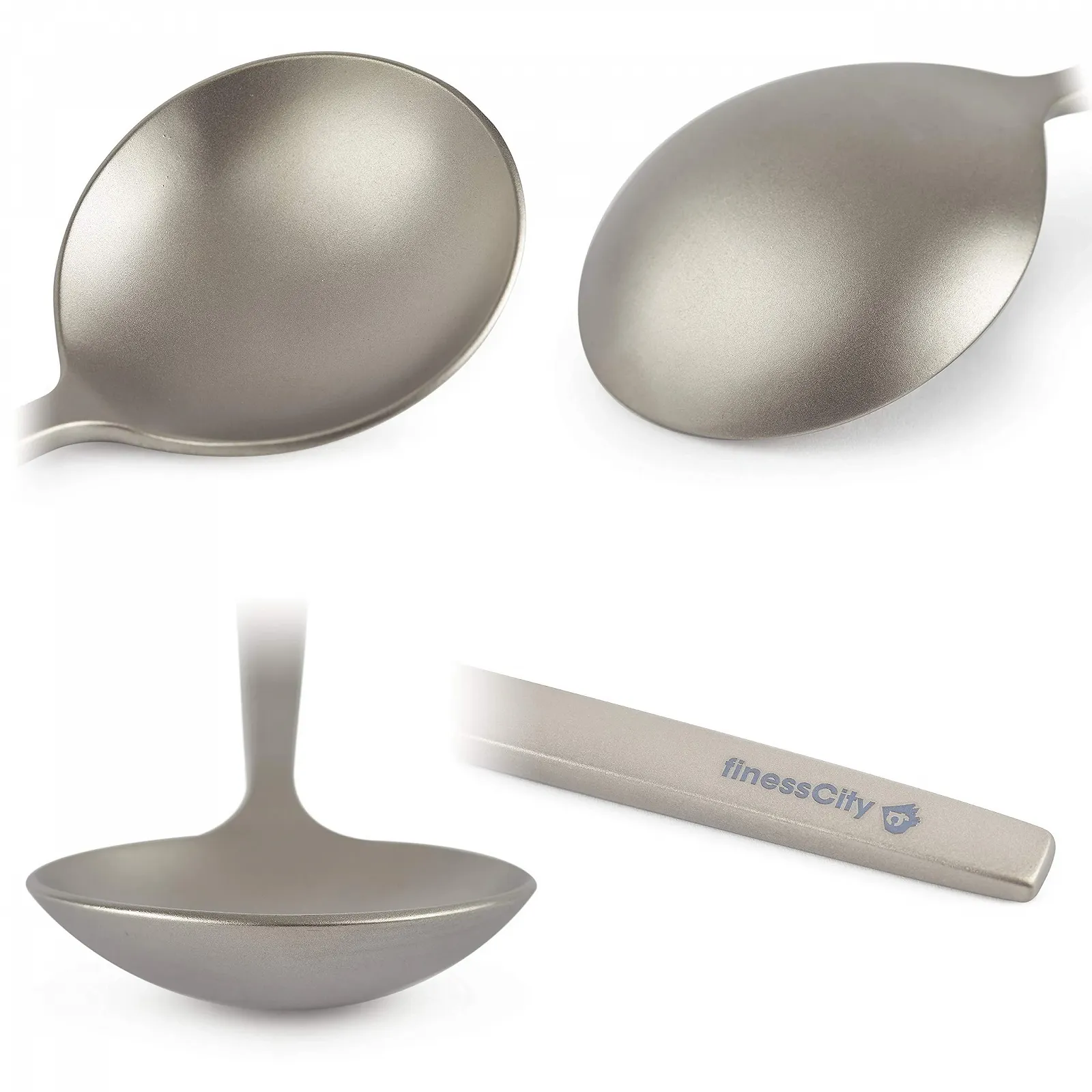 Ложка Titanium з довгою ручкою та великою чашею, 221 мм, кругла, титанова, з водонепроникним чохлом, фото №2