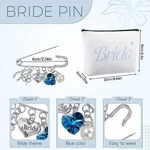 Носки Sintege Blue Bride Gifts, булавка для невесты, подвязка, косметичка и резинки для волос. Аксессуары для свадебной вечеринки JGA synthetic.ua - Фото 1