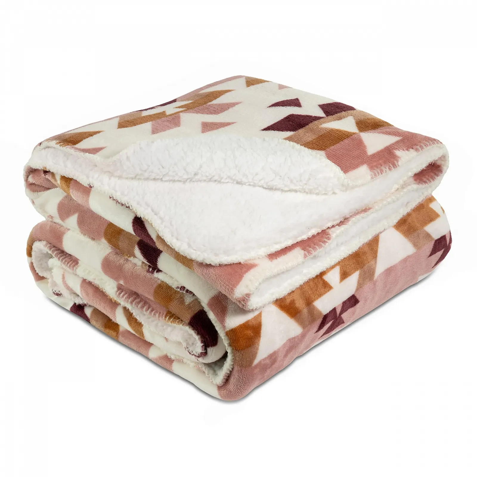 Плед Maxland Inca Cuddly, прибл. 150 x 200 см, Пушистый Плед с узором, Двусторонний Плед, Плед на диван со спинкой шерпа, Покрывало, Накидка на кровать, Плед в стиле бохо, Винтаж, фото №1