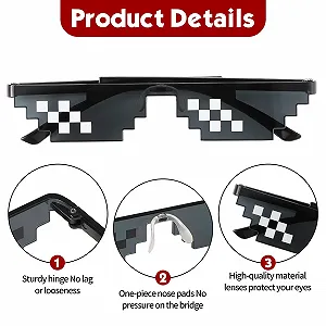 Сонцезахисні окуляри Unisex Fiada 8 Bit Pixel Mosaic Glasses UV Protection Player synthetic.ua - Фото 1