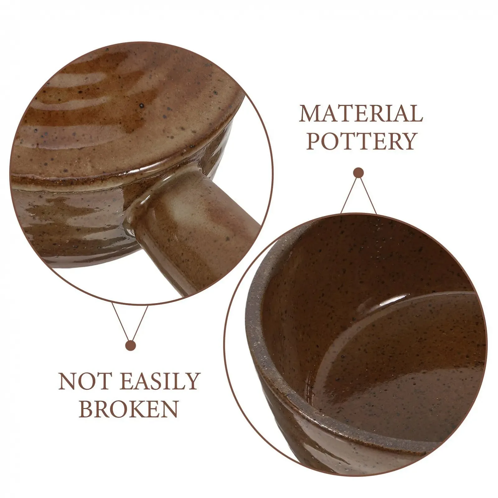 Горшок для запекания Toyvian с крышкой термостойкий из грубой глины для микроволновой печи, фото №7