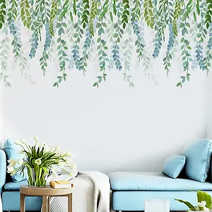 Наклейка для стін Hanging Vine Green Plants Vine Leaves ПВХ synthetic.ua - Фото 1