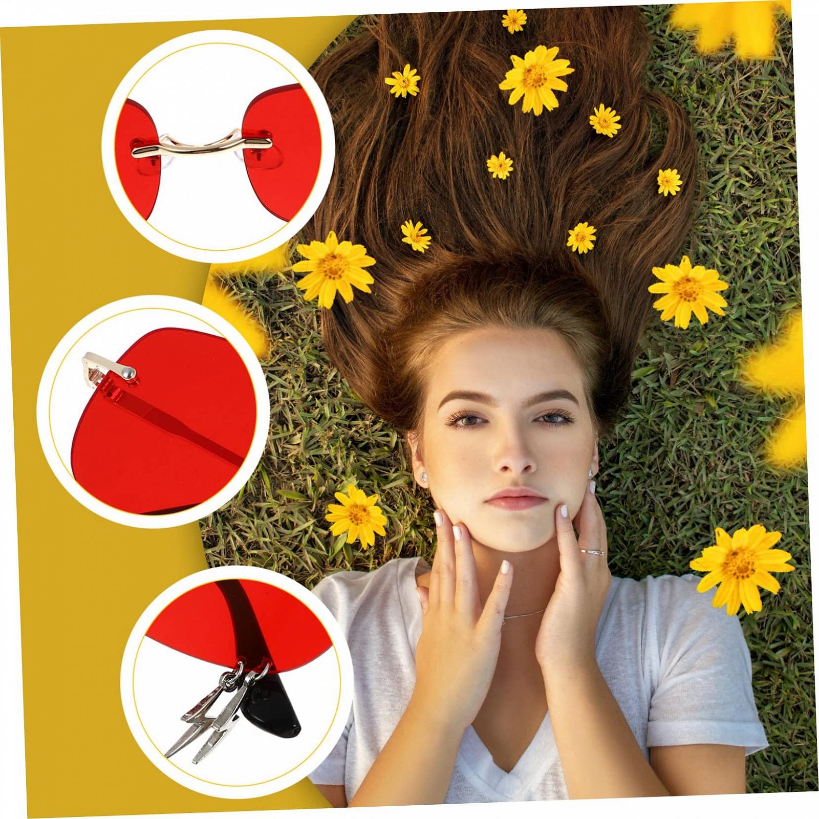 Сонцезахисні окуляри VALICLUD Без оправи Метал Червоний (2 шт.), фото №4