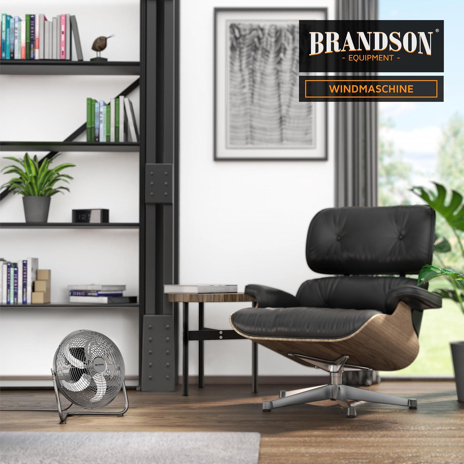 Вентилятор напольный Brandson Retro, 30 см, серебристый, фото №7