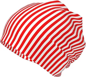 Шапка LOUJIN В'язана в червоно-білу вертикальну смужку для хлопчиків, для підлітків, One Size - Фото 1