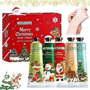 Крем для рук Рождественский набор 5 шт Mini Hand Cream Set Рождественские подарки для женщин Коллегам Сотрудникам и Членам Семьи 30 (A) - Фото 1