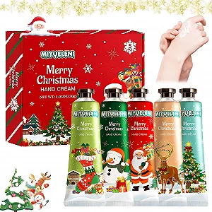 Крем для рук Рождественский набор 5 шт Mini Hand Cream Set Рождественские подарки для женщин Коллегам Сотрудникам и Членам Семьи 30 (A) - Фото 1