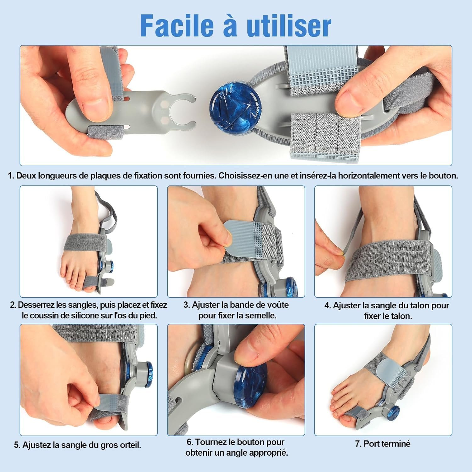 Шина для великого пальця стопи Beseloa, Регульована ортопедична кнопка для лівої/правої ноги, фото №7