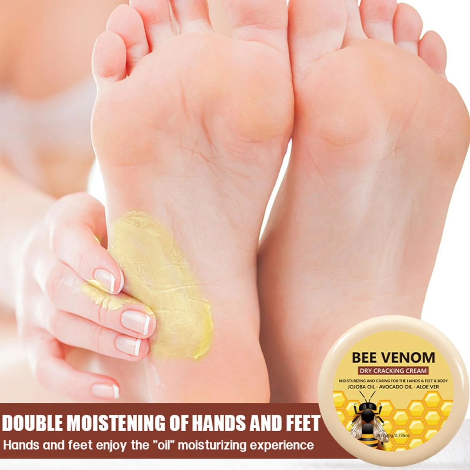 Восстанавливающий крем для ног и рук Bee Poison Repair Cream от трещин и сухости с пчелиным ядом, фото №4 Восстанавливающий крем для ног и рук Bee Poison Repair Cream от трещин и сухости с пчелиным ядом, фото №4
