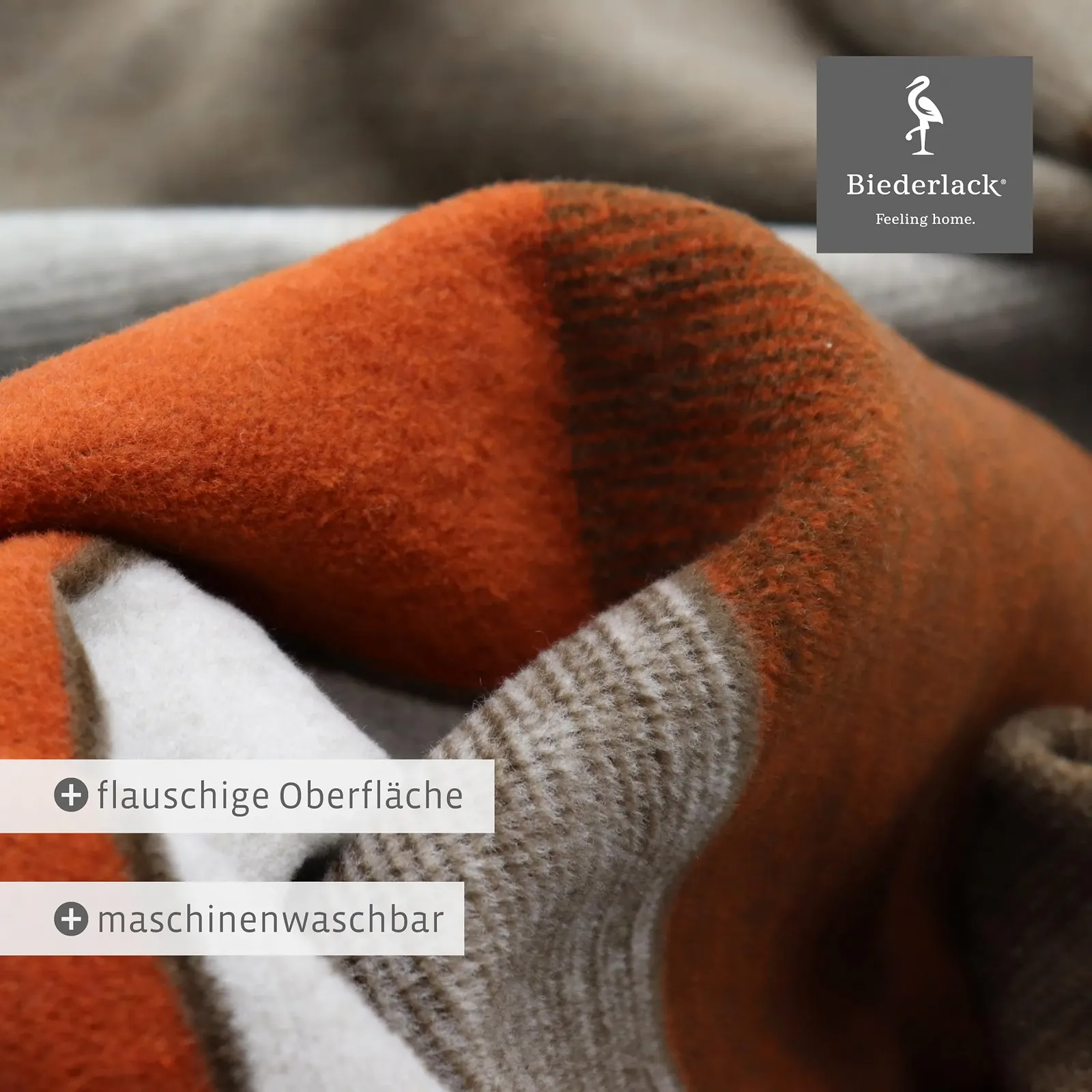 Одеяло Biederlack Fluffy Soft Cuddly из хлопка и полиакрила I Сделано в Германии I Oeko-Tex I Экологичное производство I Одеяло для дивана Коричневые квадраты в коричнево-бежевую клетку I Одеяло 150 x 200 см, фото №4