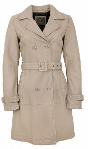 Тренч зі шкіри наппа Mauritius Gipsy by Damen, кремовий - Фото 1