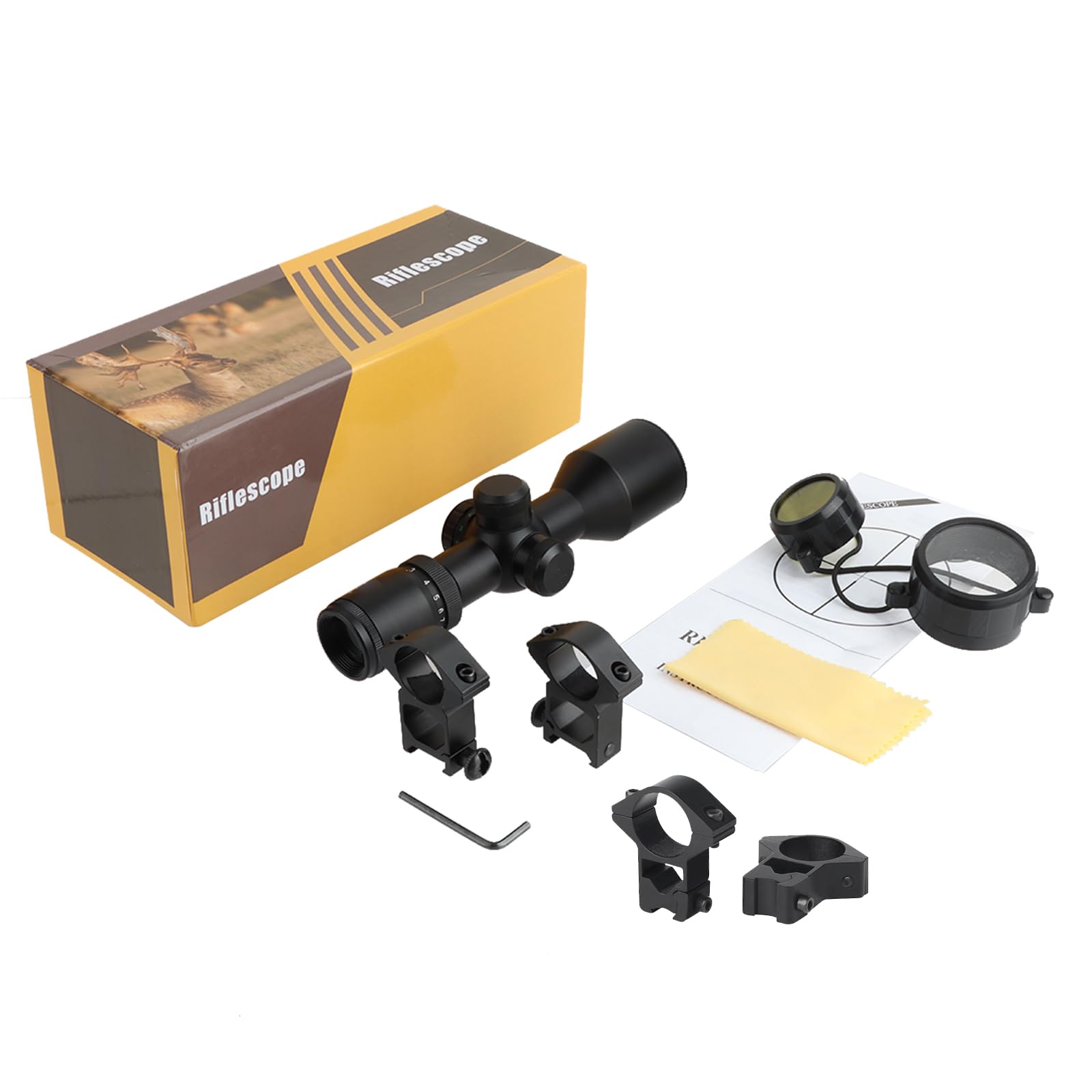 Оптическая труба ToopMount ZF 3-9 x 40 Компактный монокуляр с крышками для линз и 4 x кольцами крепления, 25,4 мм 1 дюйм трубка искатель, ударопрочность 650G 1/4 MOA Красный/Зеленый прицел зеленый многослойный, фото №3