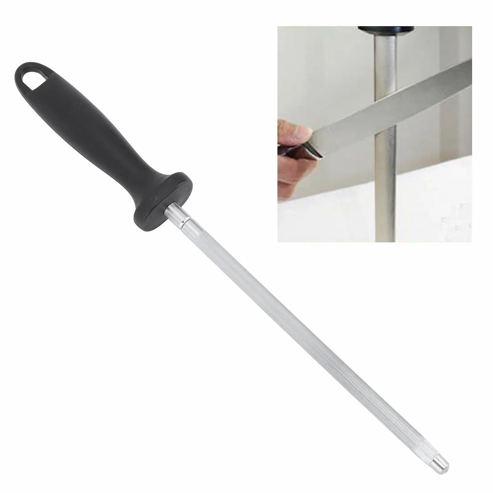 Мусат сталевий з вуглецевої сталі з пластиковою ручкою 20.5 см, фото №6