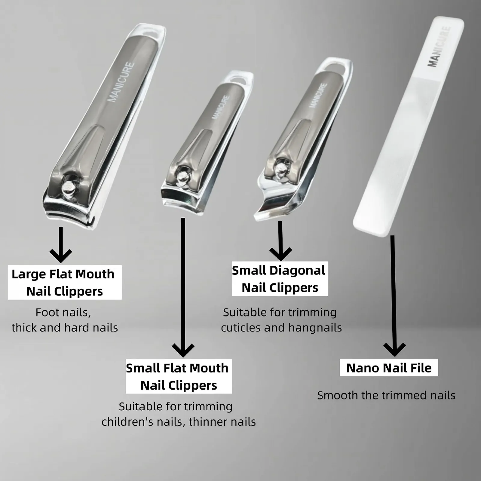 Набор для маникюра и педикюра ZHIYE 10 предметов, (серый металлик), фото №2 Набор для маникюра и педикюра ZHIYE 10 предметов, (серый металлик), фото №2