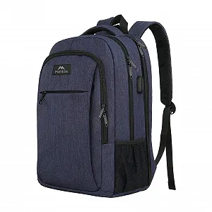 Рюкзак для ноутбука MATEIN 17.3" з USB антикрадій темно-синій - Фото 1
