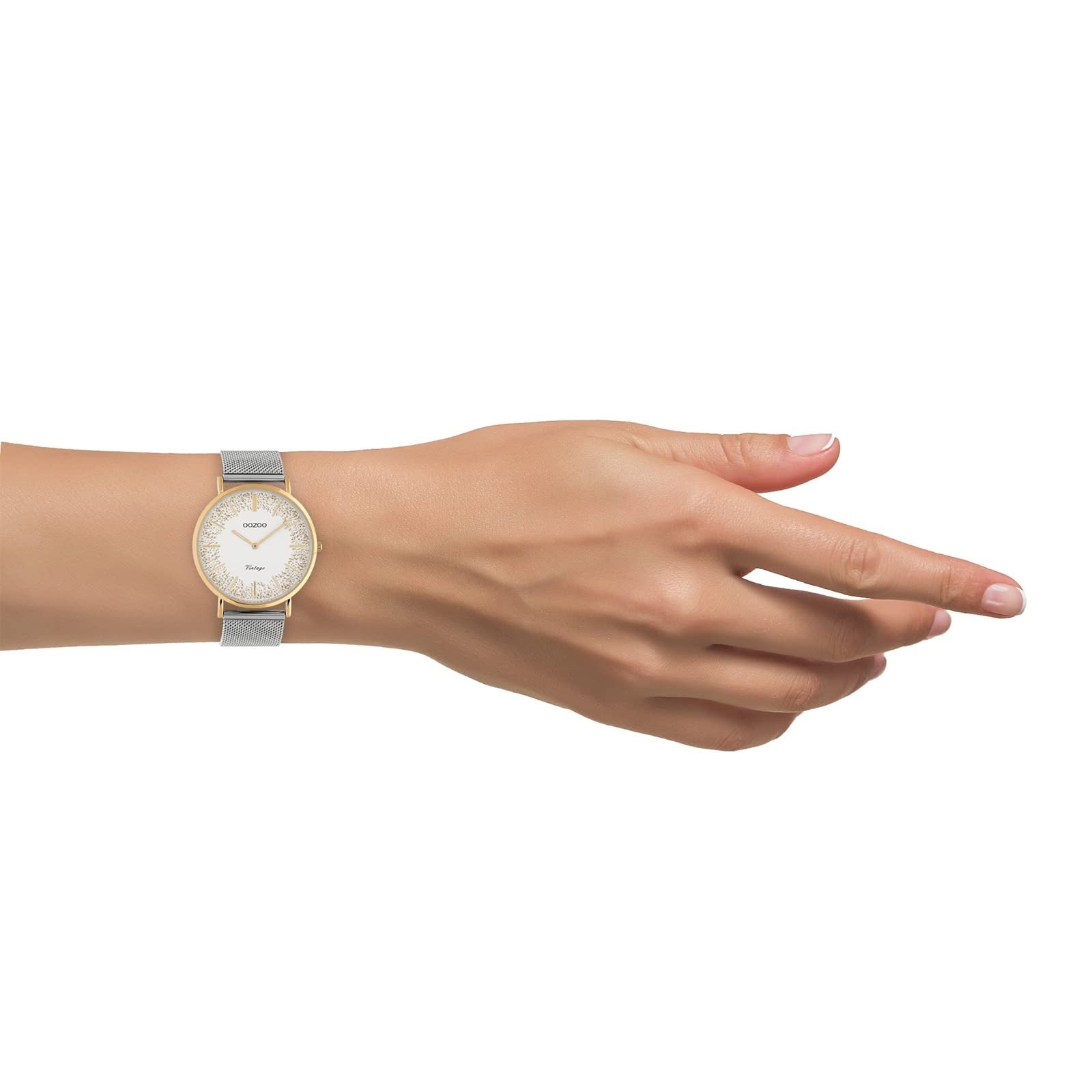Женские часы Oozoo Vintage C20136, 40 мм, Розовый/Белый Блестящий/Серебряный, Розовое золото-белый, Браслет, фото №6 Женские часы Oozoo Vintage C20136, 40 мм, Розовый/Белый Блестящий/Серебряный, Розовое золото-белый, Браслет, фото №6