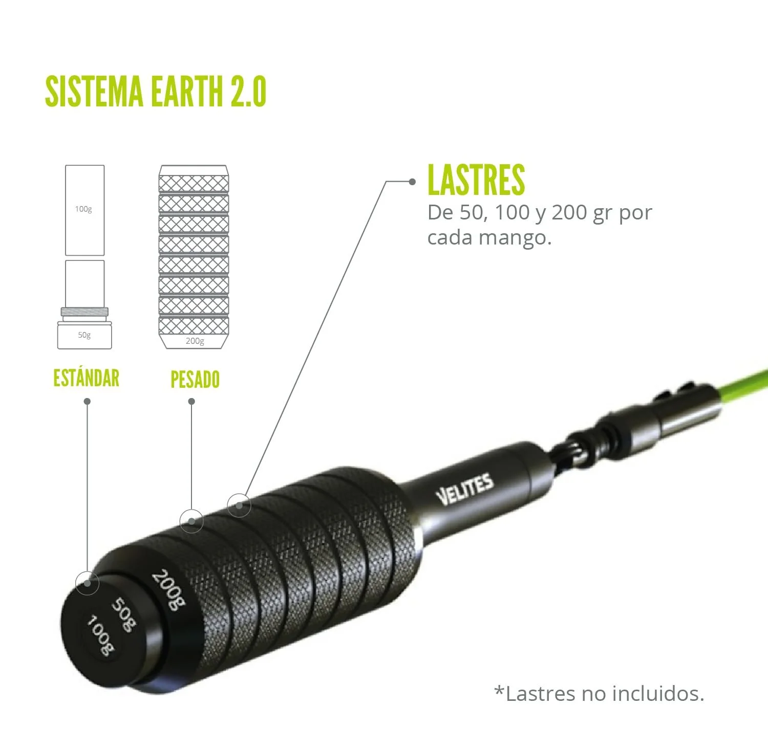 Скакалка Velites Earth 2.0 Weighted для крос-тренінгу та фітнесу з обтяжувачами, фото №5
