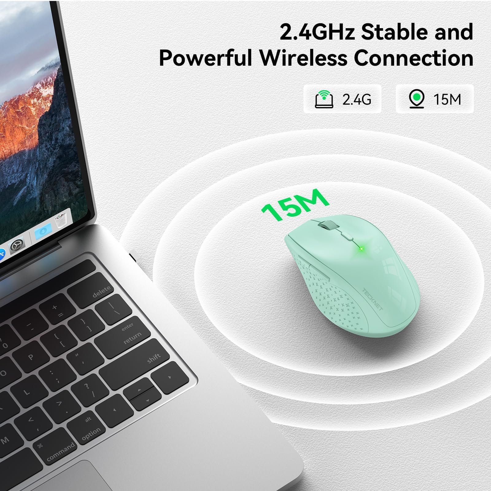 Мышь Беспроводная TECKNET 4800 DPI с USB-приемником, фото №3