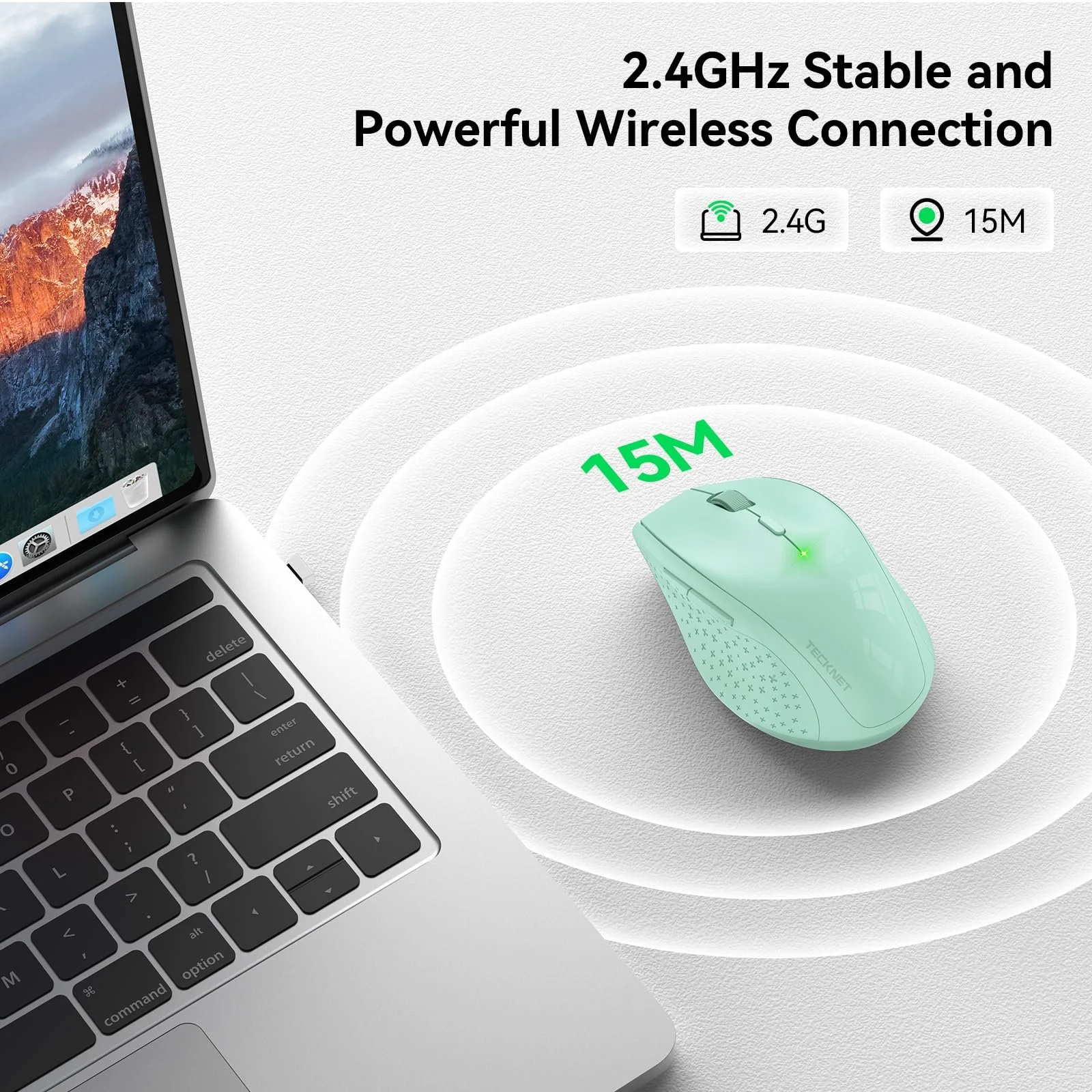 Мышь Беспроводная TECKNET 4800 DPI с USB-приемником, фото №3