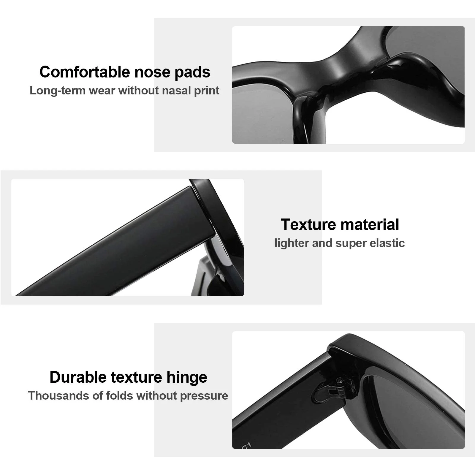 Сонцезахисні окуляри прямокутні вінтажні PHOGARY, 3 шт, прозорі, фото №2 Сонцезахисні окуляри прямокутні вінтажні PHOGARY, 3 шт, прозорі, фото №2