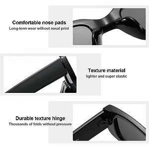 Сонцезахисні окуляри прямокутні вінтажні PHOGARY, 3 шт, прозорі synthetic.ua - Фото 1