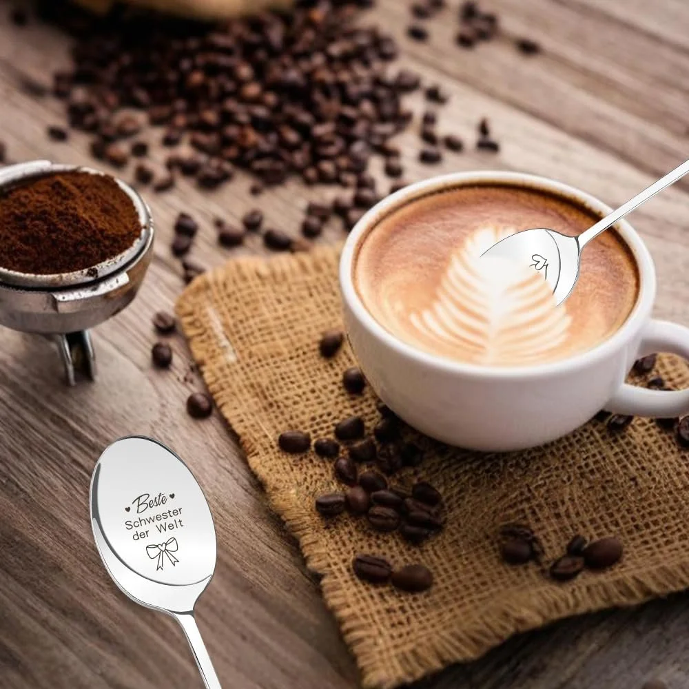 Ложка для десерту Без бренда Серія Модель З написом "Найкраща сестра у світі" Сріблястий, 2 шт. в упаковці, фото №5