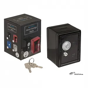 Скарбничка-сейф чорна з кодовим замком та ключем synthetic.ua - Фото 1