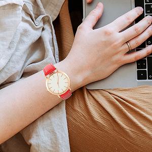 Часы женские PartyKindom Минималистичные с кожаным ремешком Кварцевые для офиса и повседневной жизни synthetic.ua - Фото 1