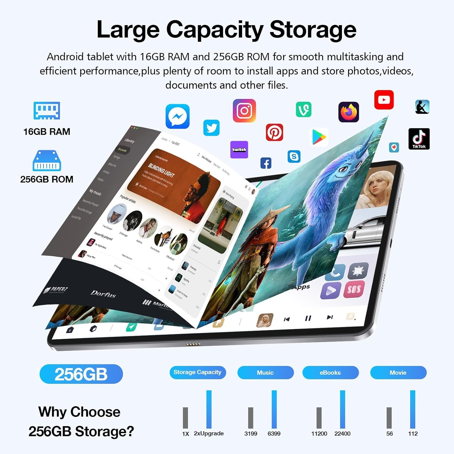 Планшет 11.97" 2K Weelikeit P51L 8+8/256Gb 4G 2-SIM 8 ядер Android 14 8000 mAh Сірий, фото №7
